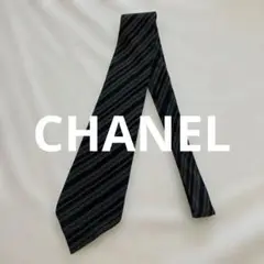 CHANEL フランス製 ストライプ ネクタイ