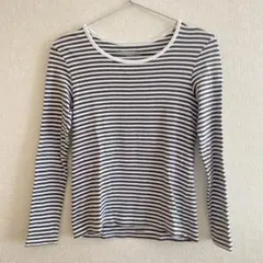 無印良品　ボーダー　グレー