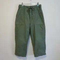 セット　ベイカーパンツ　ワイド　オリーブ　コットン　サイズL