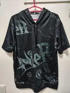 NieR★新品★ポケット付き フーディー パーカー 半袖 NieRロゴBLACK