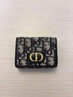 Dior 三つ折り財布 ベージュ/黒 ロゴプリント