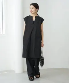 セール 新品ダグ付き SLOBE IENA ピンタックフリルワンピース ブラック