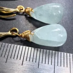 訳あり品＊14KGF＊シンデレラアクアマリンのピアスe45