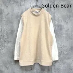 【ゴールデンベア】ドッキング長袖ニット シャツ ゆったり M ハイネック