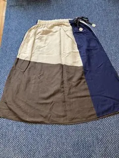 美品　nop de nod リネン混　麻レーヨン　スカート　生地切替　春夏秋のサムネイル