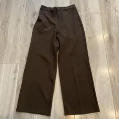 【美品】GU カラースラックス　ワイドパンツ ブラウン　XL