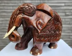 木彫り 象　スリランカ　約30cm アジアン雑貨 インテリア 彫刻