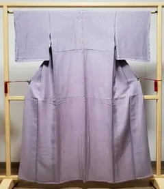 ［ 紬/紗 ］混紡　綿/ポリエステル　紫　無地　夏着物　薄物　夏物　夏紬　紗紬 紬/紗 ］混紡 綿/ポリエステル 紫 無地 夏着物 薄物 夏物 夏紬 紗紬