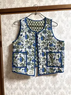 SZ Blockprintsエスゼットブロックプリント花柄キルティングベスト 未使用 エスゼット ブロックプリント SZ Blockprints MANJU VEST