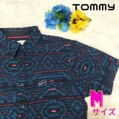 TOMMY 幾何学模様 半袖シャツ M