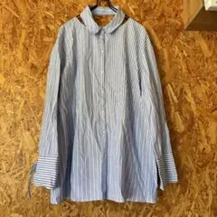 ZARA ザラ　シャツ ワンピース　肩出し　ストライプ 長袖シャツ トップス