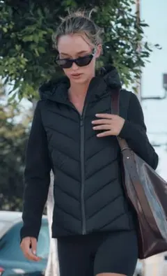 ZARAブラック コントラストパフジャケット