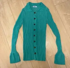 なぐもふうか　UNROVAL ターコイズ リブニット 長袖トップス Fサイズ