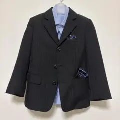 ゆーみん様専用　 キッズ ブラックストライプ スーツ　110センチ