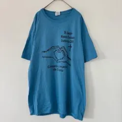 ジャージーズ 【L】プリント 半袖Tシャツ 青 普段着 カジュアル ゆるだぼのサムネイル