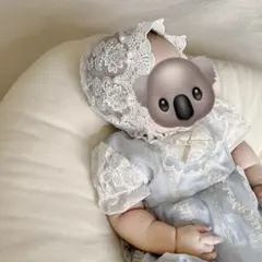 ♡ホワイト　レース　ボンネット　ベビー帽子　お宮参り　ニューボーンフォト