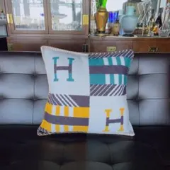 HERMES アヴァロン・ジャンプH クッション カシミア混ウール ブルー系 HERMES アヴァロン・ジャンプH クッション カシミア混ウール ブルー系
