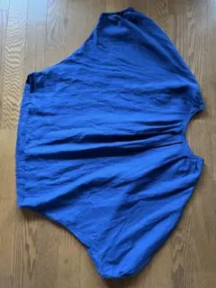 fog linen worksブルー リネン混 ドルマンスリーブ ブラウスのサムネイル