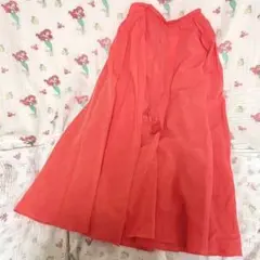 サーモンカラー ☆スカート 未使用品 フレア ロング