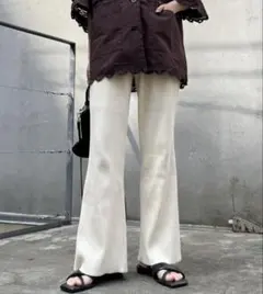 マイナス3キロ見え/すっきりシルエットリブパンツ