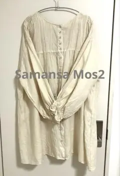SamansaMos2 アイボリー ボタン付き 長袖チュニック