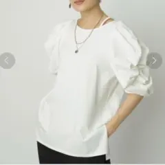 CADUNE パフスリーブカットソー