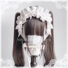 ♡ Princess ribbon フリルレースヘッドドレス cream ♡