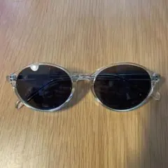 【超美品】ELLE クリアフレーム ブラックレンズ ラウンド型サングラス