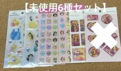 6種セット⭐︎ディズニープリンセスラメ、ストーン、 3D 、ウォーターシールセット