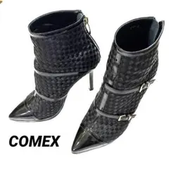COMEX コメックス　ハイヒール　ショートブーツ　黒　Mサイズのサムネイル