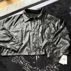 137.GRL 合成皮革 レザー風ショート丈ジャケット F 春服