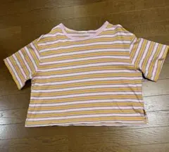GU ピンク系ストライプ 半袖 Tシャツのサムネイル