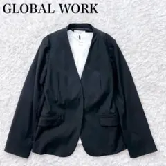 グローバルワーク ウツクシルエット ノーカラー ジャケット 洗える 近年モデル