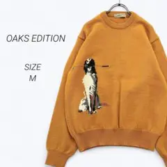 a3082▶OAKS EDITION　長袖ニット　セーター【M】毛100%　黄色