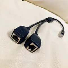 RJ45 イーサネット　コネクタ　アダプタ　黒　ブラック