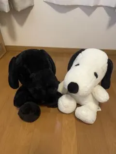 PEANUTS スヌーピー ジャンボぬいぐるみ 白黒　ペア2点　タグ付き