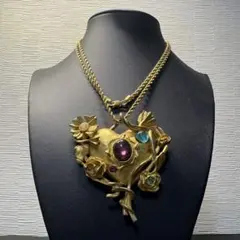 美品/希少✨クリスチャンラクロワ ネックレス ハート カラーストーン 大ぶりのサムネイル
