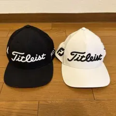 Titleist PRO キャップ 黒と白 2点セット