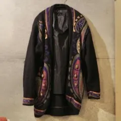 古着のカーディガン 個性 柄 オーバーサイズ 古着　ペイズリー