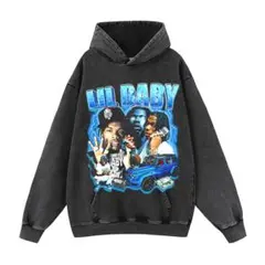 リルベイビー Lil Baby ヴィンテージ加工 パーカー M
