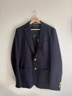 ネイビー シングルブレスト ブレザー