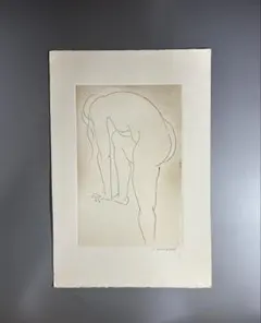 井上篤「街のエスキース」銅版画 エッチング 額装 インテリアアート