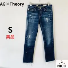 AG Theory スキニー ストレート デニム ペイント加工 ダメージ 美品のサムネイル