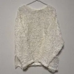 【LEPSIM】ニュアンス柄レーシー長袖プルオーバー