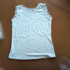 ホワイト レース付き タンクトップ3Ｌサイズ