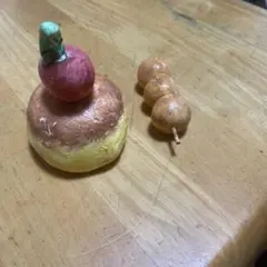 ミニチュア 粘土製 パンケーキと団子 2点セット