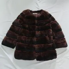 AGNOST ブラウン レッキス ファーコート サイズ38
