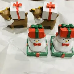 ナチュラルキッチン クリスマス ミニチュア オブジェ 雪だるま トナカイ