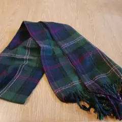 緑紫チェック柄マフラー