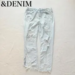 【エイチアンドエム】ダメージデニム（M）クラッシュ ジーンズ ジーパン